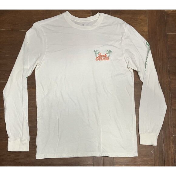 Roark Mens Seek & Explore T Shirt Size M Long Sleeve Crew Surfer NWOT Island - Picture 1 of 3